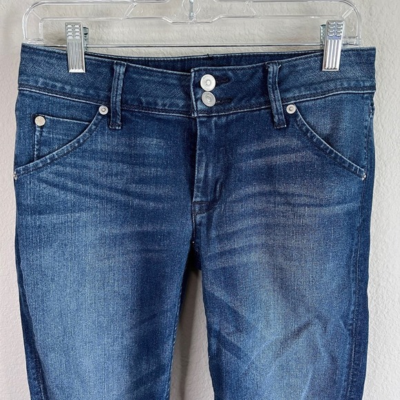 New Hudson Collin Crop Jeans Women's 27 Mid Rise Skinny Leg Distressed Chew Hem - Picture 3 of 6